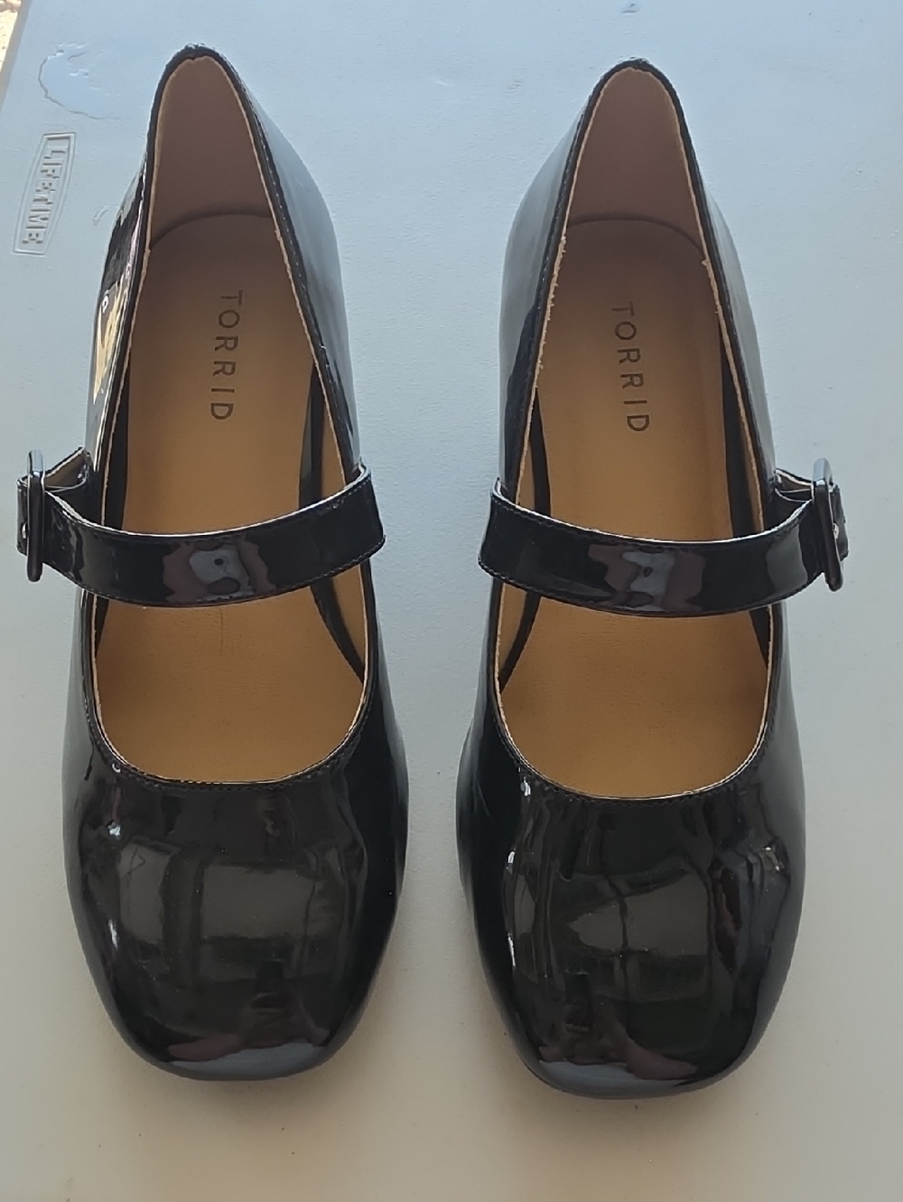 torrid Glossy Black Patent Mary Jane Flats with Buckle Strap